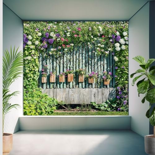 Wall Tapestries, Waterproof, Indoor ,Outdoor, tapestries, Privacy Screen, Wall Hangings, Wall Art, Murals, 3d shower curtain, Garden Tapestries, Garden Murals, Floral Fence Cover, 71 x 71