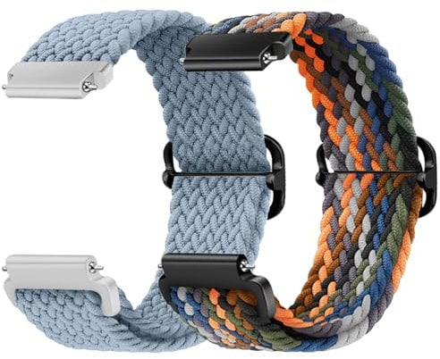 MaEiol 22mm Straps Nylon Braided for Xiaomi Watch S4/S4 Sport/Xiaomi Redmi Watch 5 Active/5 Lite/Amazfit Bip 6/Bip 5 /Amazfit Balance/GTR 4 /GTR 3 Pro, Sports Replacement Wristband for Women Men