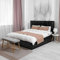 Bravich Upholstered Ottoman King Bed Frame. 5ft Faux Leather Fabric King Size Bed With Underbed Storage. King Size Ottoman Bed Frame With Gas Lift End & Wooden Slats (King Bed, Black, No Mattress)