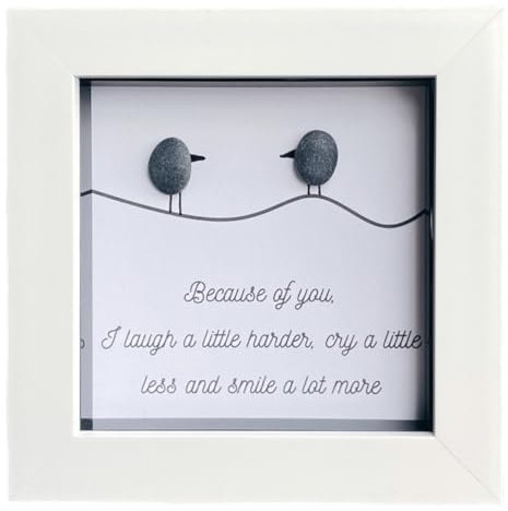 Friendship Gifts for Women, Best Friend Gifts, Thank you Gifts for Women, Thinking of You Mindfullness Positive Affrimation Cute Gifts, 50th 60th 70th 80th Birthday gift Ideas, Pebble Art Picture