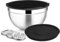Joyfair Saladier mélangeur en acier inoxydable de 4,5 l avec couvercle hermétique et couvercle amovible, bols avec 3 râpes pour pâtisserie, cuisiner/préparer, passe au lave-vaisselle, noir
