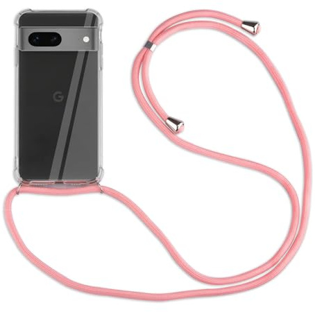 Hülle Kompatibel mit Google Pixel 8A | Handykette Smartphone Halskette Hülle mit Band | Handyhülle mit Kordel zum Umhängen Kompatibel für Pixel 8A | Rosa