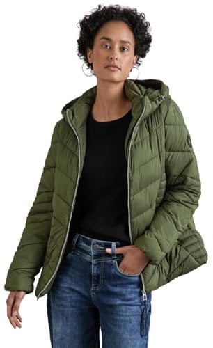 STREET ONE Damen A201969 Kurze Steppjacke, Winter Moss Green, 42