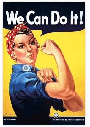 biegzc Poster mit Aufschrift We Can Do It aus dem 2. Weltkrieg, Leinwand-Poster, Schlafzimmer, Dekoration, Landschaft, Büro, Raumdekoration, Geschenk, 30 x 45 cm