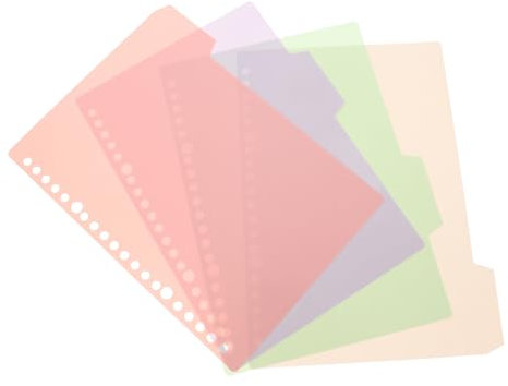 STOBOK Spiral Notebook Dividers Inserts 4 Pcs Pastel Binder Dividers Tabs Organize Your Notebook Easily