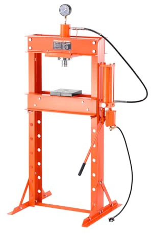 VEVOR Pressa Idraulica da Officina, Pressa Pneumatica da Officina con Telaio a H 30 T con Piastra di Pressatura Supporto Triangolare, Pressa Idraulica Stabile Regolabile per Pavimenti da Garage