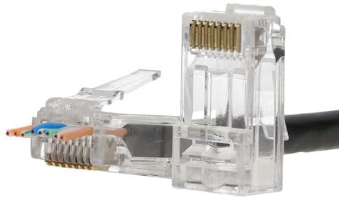 ProLux RJ45 Connector 100-Pack – Cat5e/Cat5 Ethernet Modular RJ45 Plugs, Gold-Plated Crimp Connectors for LAN Network, High-Speed Data Transfer