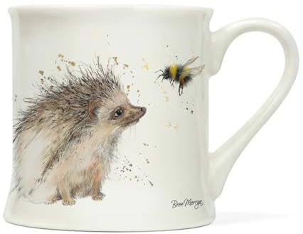 Tasse aus Porzellan mit Tiermotiv ca. 0,3L | Mug | Kaffeetasse | Teetasse | Henkelbecher | Becher (Igel und Hummel)