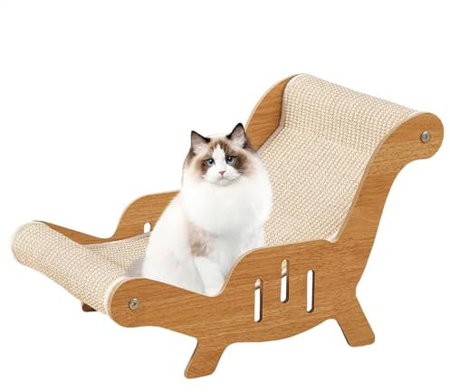53 x 31 x 32 cm Sisal-Katzenstuhl, Bett, Katzen-Couch, Kratzstuhl, Kratzcouch, Holz-Kratz-Lounge, multifunktionales Sisalbett, tragbares Schlafnest