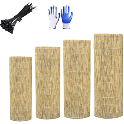 ZYXWLC Cerca De Caña Natural Vallas de Caña para Balcón 30-190cm Altura Pantalla De Bambú Aislamiento de Sombra Rollos De Cercas Decorativas de Techo Estera De Bambú ocultacion