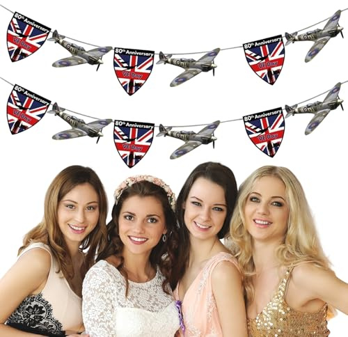 VE-Day 80. Flagge VE-Day Gedenk-Girlande