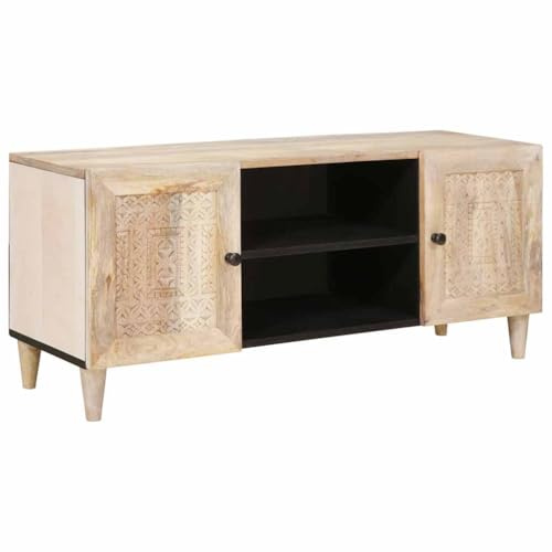vidaXL TV Units with Shelf White 105 x 33 x 46 cm Engineered wood, Modern Entertainment Center, Rectangular Storage Solutions, Compact Wall-Mounted Media Console, Urban Living Decor