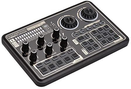 AUNMAS Audiomixer Dual-Core-DSP-Soundkarte Tragbar für Streaming Karaoke Music Studio PC Smartphone