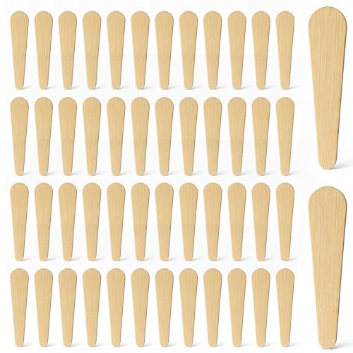 Bamboo Cosmetic Spatulas (50 Pack) – Biodegradable Spatula for Creams, Skincare & Crafts | Essential Esthetician Supplies | Eco-Friendly Makeup Applicator for Lotion & Facial Use | Natural BPA Free