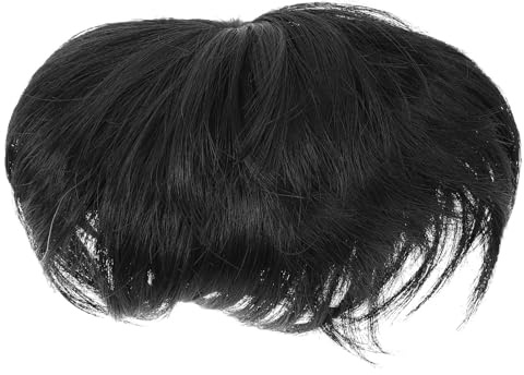 Artibetter Leichtes Toupethaar für Männer mit Schwarzen Kurzen Haaren Realistische und Bequeme Perückenflicken aus Hitzebeständiger Faser für Modischen Haarersatz bei Bühnenauftritten