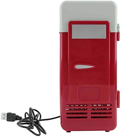 TVAFEDS Mini Fridge 3 Color 194 * 90 * 90mm Energy Saving And Eco-Friendly 5V 10W USB Car Portable Mini Drink Cooler Boat Travel Cosmetic Fridge(Red)