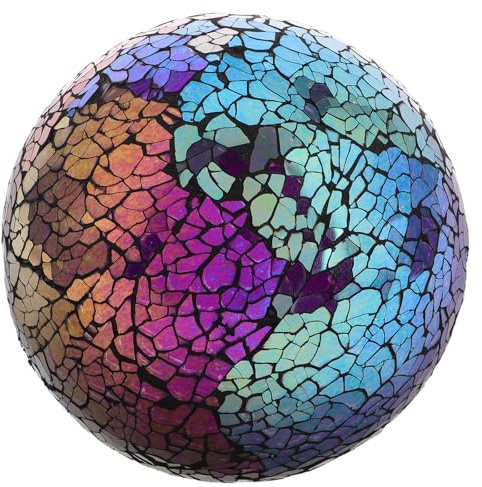 HOLIDYOYO Dekorative Glaskugel 4 Zoll als Tischdekoration für Garten | Mosaik Design, Glas mit Schaumstoff, für Heimdekoration und Gartendekor, Einzigartig und Reflektierend