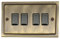 G&H Brassware TAB304 Victorian Antique Brass Light Switch 2-Way 10A Four Gang