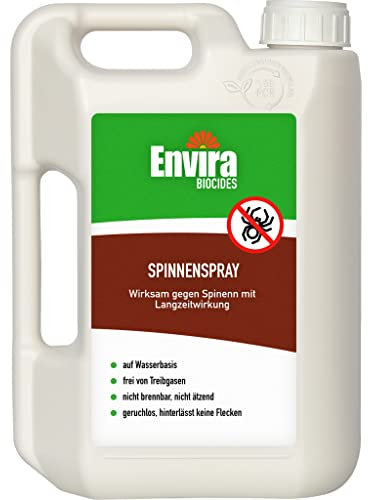 Envira Spinnen Abwehrspray 2 Liter - Spray mit Langzeitwirkung gegen Spinnen, Winkelspinnen, Kreuzspinnen, Weberknecht - Mittel gegen Spinnen in der Wohnung - Effektive Spinnenabwehr