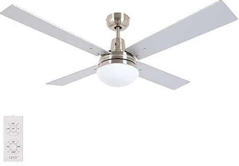Lucci air Deckenventilator Airfusion Quest II, Ventilator mit Beleuchtung, Deckenlüfter mit Fernbedienung und 4 Flügeln, Ø 122 cm, Leuchtmittel nicht enthalten