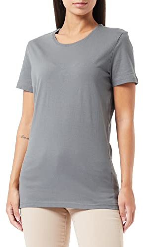 Stedman Apparel Women's Classic-T Plain Short Sleeve T-Shirt, Grey (Real Grey), 16 (Manufacturer Size:X-Large)