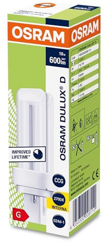 Osram Dulux© D Energy-Saving Light Bulbs G24d-1 10 Watt Pack of 10