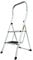 DRABEST Leiter Pro Stahl - Für Büro, Gastronomie, Langlebig und rutschfest - Vielseitig und langlebig - Tragkraft bis zu 150 kg - 2 Stufen - 0,47 x 1 x 0,55 m