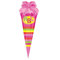 Amscan 3583301 - Super Shape Folienballon Schultüte Pink, Größe 25 x 76 cm, Volumen 40 Liter, Heliumballon
