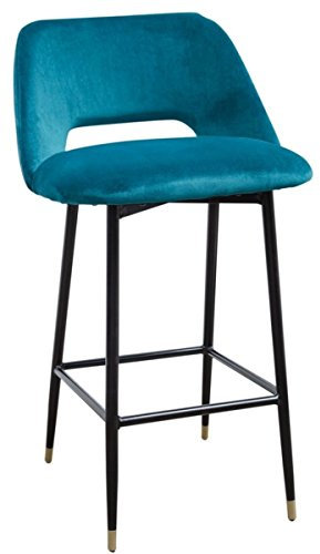 Casa Padrino Luxus Barstuhl Türkis/Schwarz 55 x 58 x H. 97 cm - Luxus Barmöbel