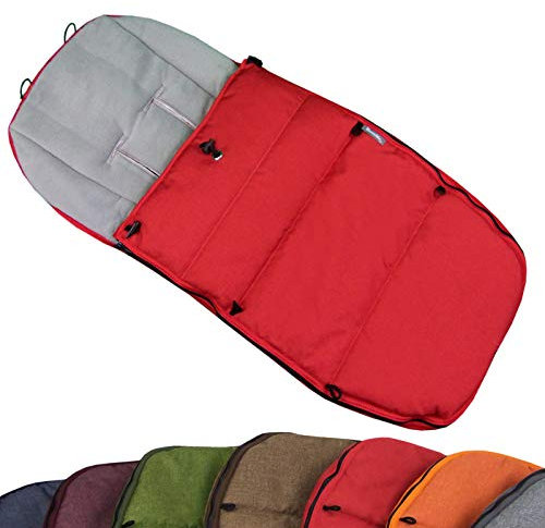 BAMBINIWELT Fußsack Winterfußsack für BUGABOO Kinderwagen, universal, Sitzauflage, mit Fleece (Mod-K) (rot)