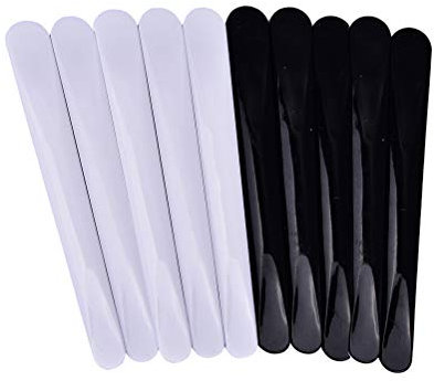 Lurrose 10 Stücke Kosmetikspatel Kosmetik Spachtel Maske Spatel Creme Löffel für Gesichtsmaske (weiß und schwarz)