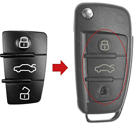 1X Auto Schlüssel Funk Fernbedienung Tastenfeld Gummi kompatibel für Audi A1 8X A3 8P 8V A4 B7 A6 C6 TT 8J Q3 8U Q7 4L