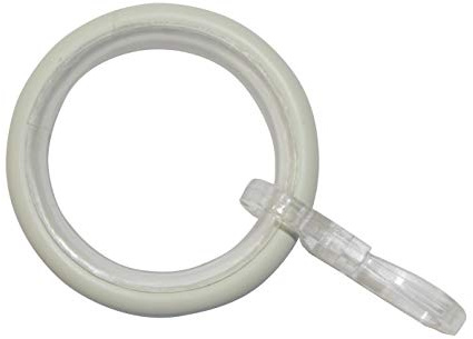 GARDINIA Gardinenringe für Gardinenstangen-Set mit Ø 16 mm - 20 mm, Mit Gleiteinlage und Gardinenhaken, 10 Stück, Vorhangringe, Elba, Breite 3,5 mm, Metall, Elfenbeinfarben