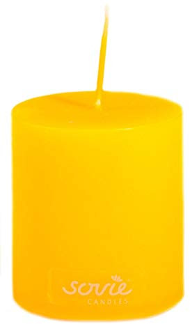 Mank Stumpenkerze Senfgelb, Ø 50 x 60 mm - Brenndauer ca. 16 Stunden