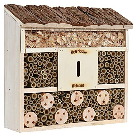 ESTEXO Insektenhotel Insektenhaus Nistkasten Brutkasten Insekten Hotel Holz Bienen Unterschlupf Schmetterling (29,5x28,5x10 cm)