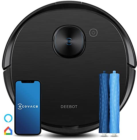 ECOVACS Deebot T9 Aivi Robot Aspirateur avec Fonction Balayage, 3000 Pa, Ia, Brosse Double Face, Détection des Obstacles 3D, Robot Aspirateur avec Navigation Laser, Alexa, Noir DBX12