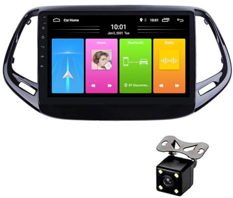 Autoradio 10 Pollici Android 13.0 Navigazione GPS Per Jeep Compass 2017-2018, 2.5D QLED Touch Screen Stereo Multimedia Supporto SWC Wifi Rete 4G BT FM RDS AM DSP Carplay Android Auto Mirror Link