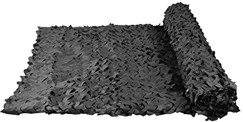 KOOEIN Schwarzes Tarnnetz,schattennetz,militärisches Tarnnetz,Camping Jagd Dekoration,reißfest,winddichtes Netz,sichtschutzzaun, 8x8m/26.2x26.2ft
