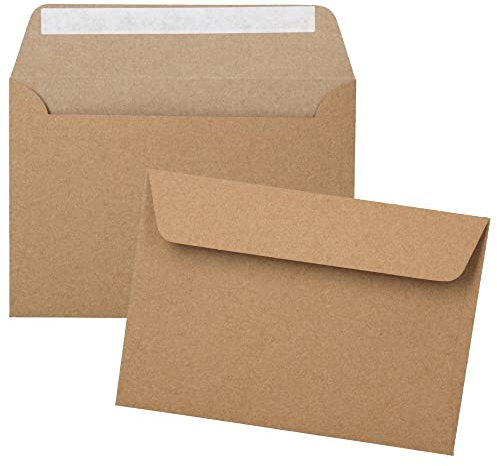 KuschelICH Briefumschläge selbstklebend C6 ohne Fenster Kraftpapier 114 x 162 mm - Kuverts braun (25)