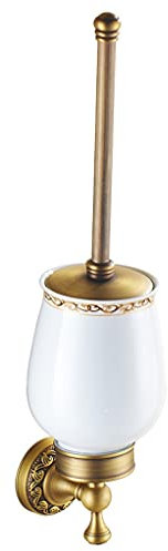 Saturey Toilettenbürste Toilettenbürstenhalter Haushalt Antike Toilette Reinigungsbürste Badezimmer Wandmontierte Reinigungsbürste Keramik Toilettenschüssel Bürste Set WC-Bürste und Behälter