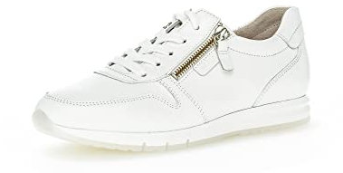 Gabor Damen Low-Top Sneaker, Frauen Halbschuhe,Wechselfußbett,Best Fitting,Freizeitschuhe,Turnschuhe,Laufschuhe,schnürer,Weiss,39 EU / 6 UK
