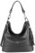 OBC Made in Italy Damen Leder Tasche Umhängetasche Shopper Schultertasche Handtasche Crossbody City Bag Crossover Ledertasche Damentasche Fransen Schwarz