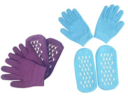 minkissy 2 Ensembles Mitaines Et Chaussettes Hydratantes Gel Pour Mains Et Pieds Secs Conçus Pour Adoucir Et Nourrir La Peau