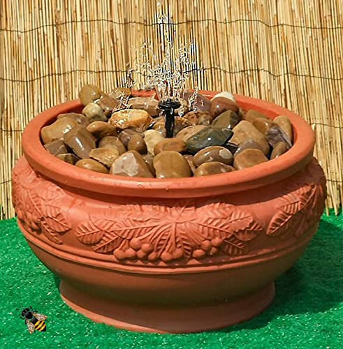 FBITE Outdoor Waterfalls Water Feature Pebble Pool Fountain Garden Patio Outdoor Bowl Terracotta Colour Floor-Standing Waterfalls Fountains for Home Yard