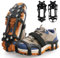 Schuhgrödel Steigeisen Spikes für Schuhe und Stiefel,Schuhspikes mit 9 Edelstahl Zähne Spikes Anti-Rutsch Ice Schuhkrallen Eisspikes für Wandern, Trekking, Schnee, EIS, Winter Outdoor (XL)