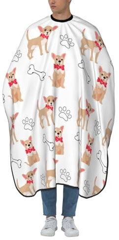 EgoMed Haircut Apron, Professional Salon Hair Cutting Cape Barber Cape Haircut Cape, Chihuahua Cute Dogs And Bowl
