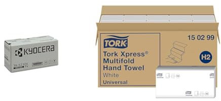 Kyocera TK-5230K Original Toner-Kartusche Schwarz 1T02R90NL0. Für ECOSYS M5521cdn & Tork Xpress Multifold Papierhandtücher 150299 - H2 Universal Falthandtücher für Handtuchspender - mehrfach gefaltet