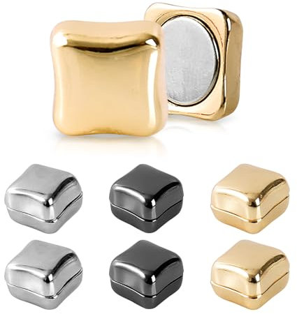 DAMILY Lot de 3 broches magnétiques puissantes pour hijab avec double chaîne, écharpe, foulard, épingles à nourrice, aimants, pour femme (or, argent, noir), 1.2cm / 0.47inch, Métal