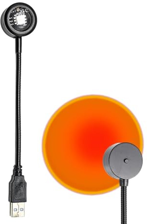 Sonnenuntergangslampe, Projektor für Sonnenuntergang, LED- , USB-Ladelampe mit Druckknopf, Plug-and-Play, 360 Grad drehbare Lampe mit 7 Farben für Schlafzimmer, , Wohnzimmer, Raumdekoration