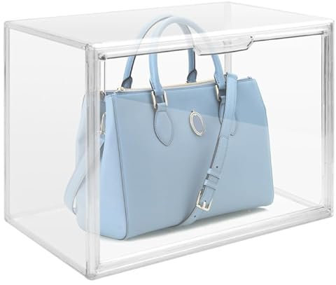 Clear Plastic Handbag Storage Organizer, Storage Boxes Drawer Organiser Container Stackable, 36x22x27cm, Acrylic Storage Drawers Makeup, Shoe Storage Boxes With Lids for Home, Acrylic Display Case